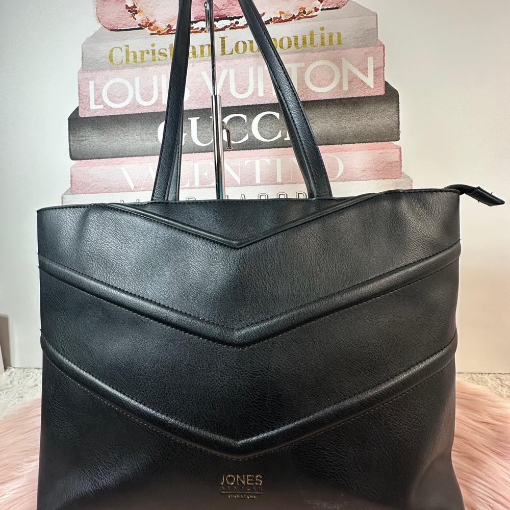 Jones New York Black Chevron Tote